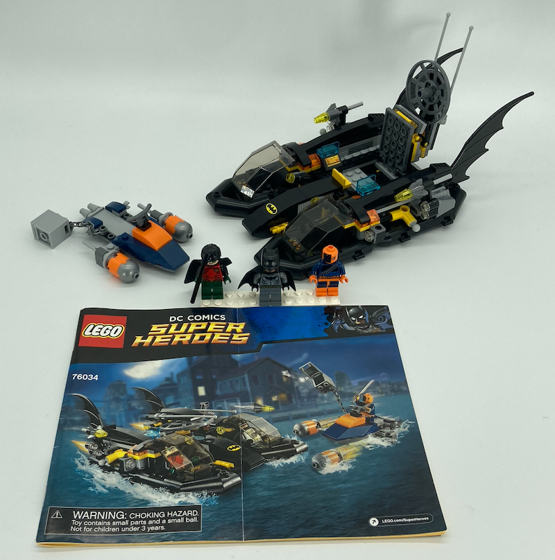 Used Set 76034 The Batboat Harbor (Harbour) Pursuit (with Instruction Manual, No Box)