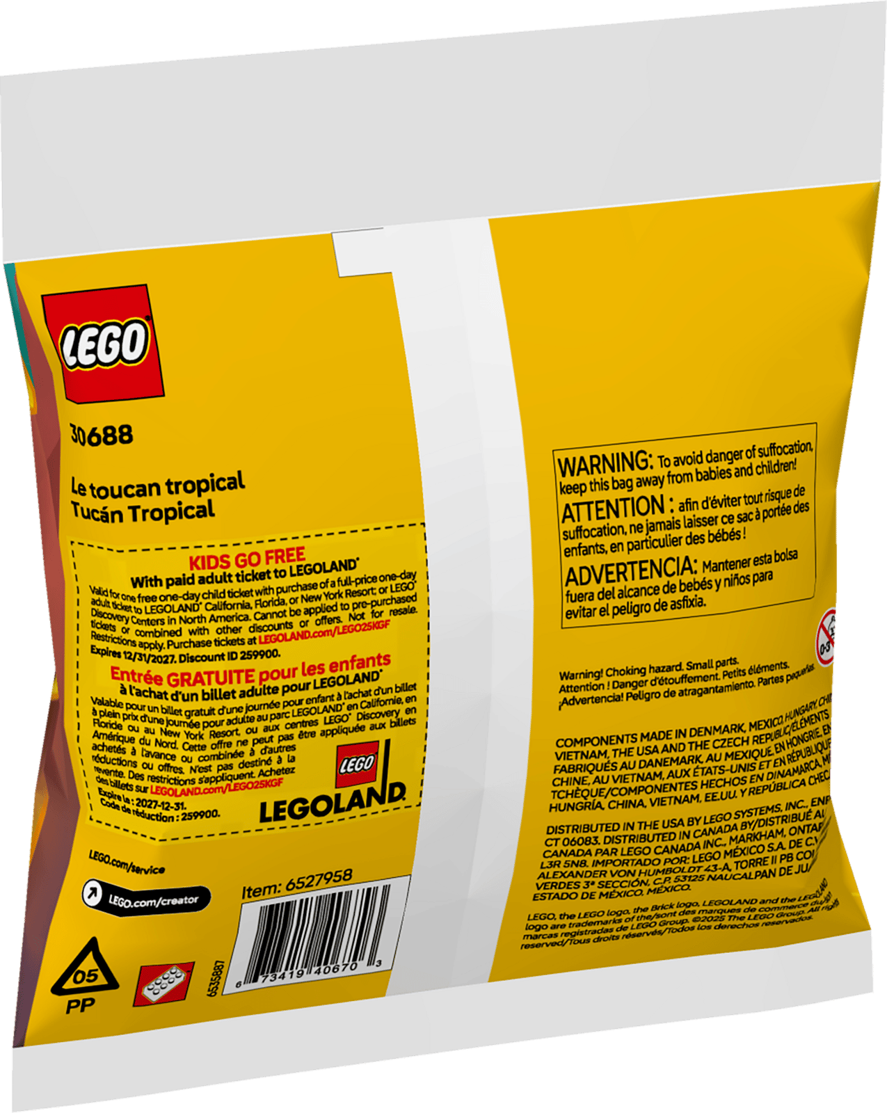 30688 LEGO® Tropical Toucan paper bag / polybag