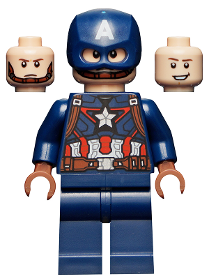 Captain America - Dark Blue Suit, Reddish Brown Hands, Helmet
