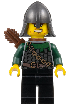 Kingdoms - Dragon Knight Scale Mail with Chain and Belt, Helmet with Neck Protector, Quiver, Bared Teeth