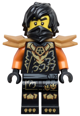 Cole - Dragons Rising, Tunic with Dragon Head, Hair, Wide Pearl Gold Shoulder Armor