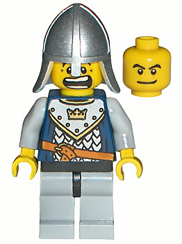 Fantasy Era - Crown Knight Scale Mail with Crown, Helmet with Neck Protector, Dual Sided Head