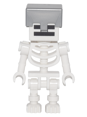 min032 Skeleton, Minecraft - Flat Silver Helmet