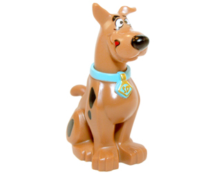 Great Dane Scooby-Doo Sitting with Tongue Licking Chops