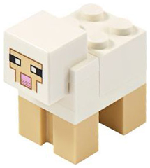 Minecraft Sheep, White - Brick Built