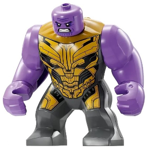 Thanos - Large Figure, Dark Bluish Gray Outfit with Gold Armor, Printed Legs, Angry