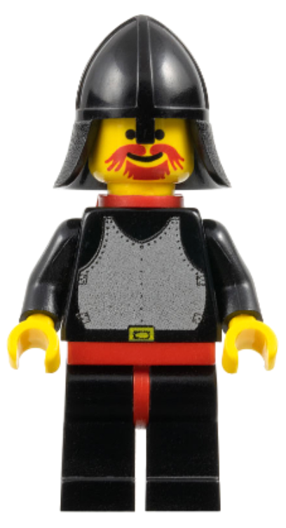 Breastplate - Black, Black Legs with Red Hips, Black Neck-Protector, Red Plastic Cape