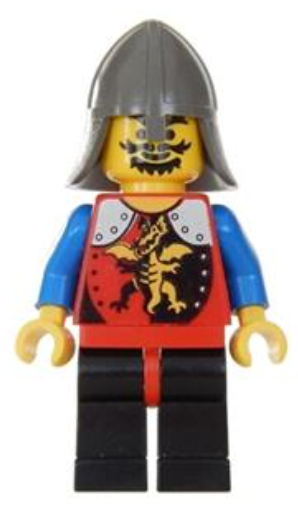Dragon Knights - Knight 2, Black Legs with Red Hips, Dark Gray Neck-Protector