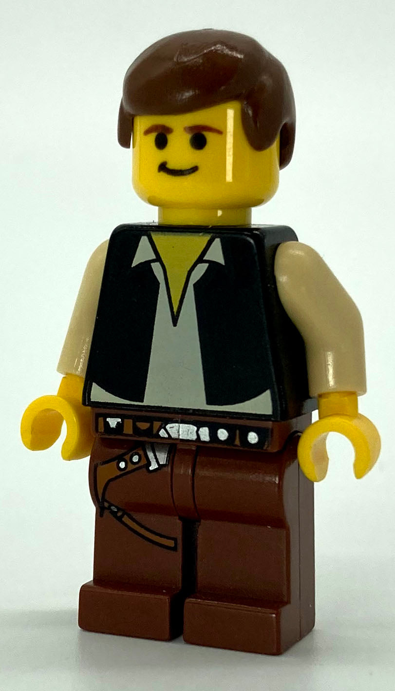 Han Solo - Yellow Head, Black Vest over Tan Shirt, Brown Legs with Belts