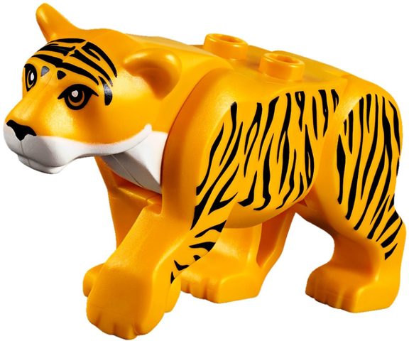 Cat, Large (Tiger) with White Muzzle and Black Nose and Stripes Pattern
