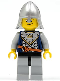 Fantasy Era - Crown Knight Scale Mail with Crown, Helmet with Neck Protector, Crooked Smile
