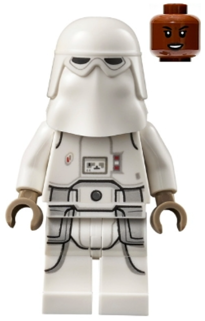 Snowtrooper - Female, Printed Legs, Dark Tan Hands, Reddish Brown Head, Open Mouth Smirk