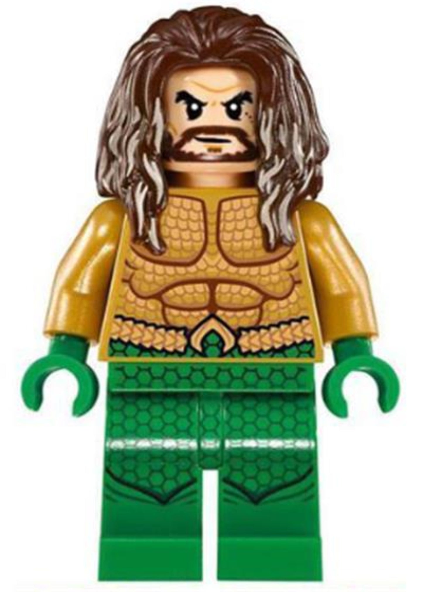 Aquaman - Dark Brown Long Hair, Green Legs