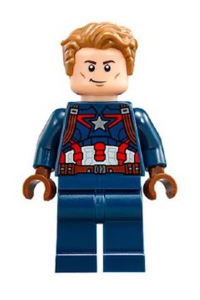 Captain America - Dark Blue Suit, Reddish Brown Hands, Hair, Dark Brown Eyebrows