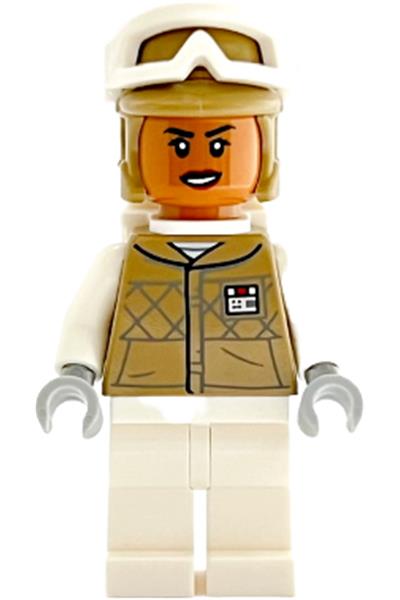 Hoth Rebel Trooper Dark Tan Uniform and Helmet, White Legs and Backpack, Female