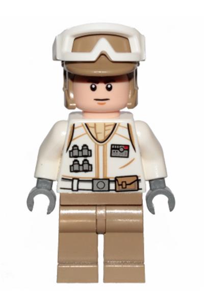 Hoth Rebel Trooper White Uniform, Dark Tan Legs (Open Mouth Smile)