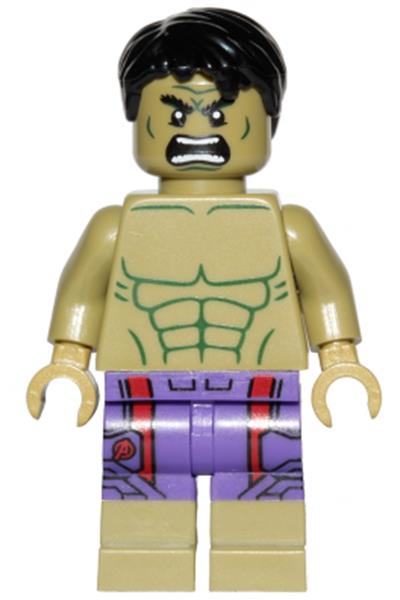Hulk - Minifigure, Dark Purple Pants with Avengers Logo