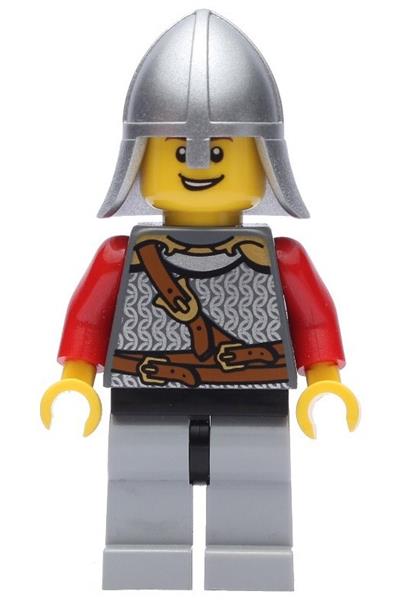 Kingdoms - Lion Knight Scale Mail with Chest Strap and Belt, Helmet with Neck Protector, Open Grin