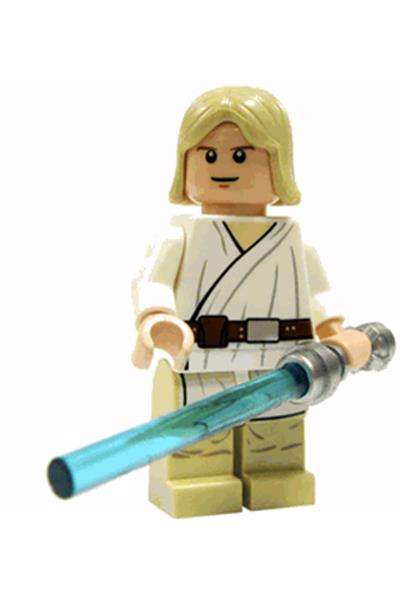 Luke Skywalker - Light Nougat, Long Hair, White Tunic, Tan Legs, White Glints