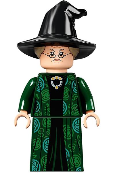 Professor Minerva McGonagall - Dark Green Robe over Black Dress, Hat with Hair
