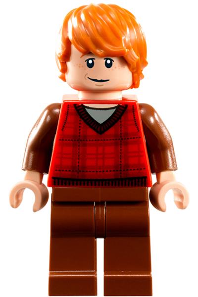 Ron Weasley - Red Tartan Sweater, Reddish Brown Legs