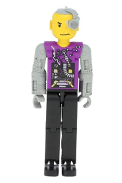 Technic Figure Cyber Person, Black Legs, Mechanical Arms, Yellow Head, Cyborg Eyepiece (4114402)