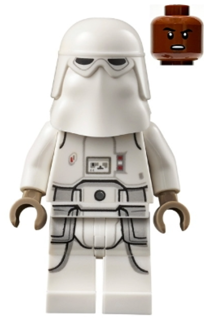 Snowtrooper - Male, Printed Legs, Dark Tan Hands, Reddish Brown Head, Grimace