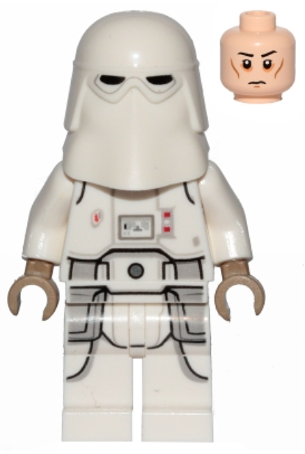 Snowtrooper, Printed Legs, Dark Tan Hands, Cheek Lines, Frown