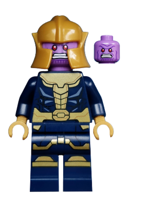 Thanos - Dark Blue Legs Printed, Dark Blue Arms, Pearl Gold Helmet