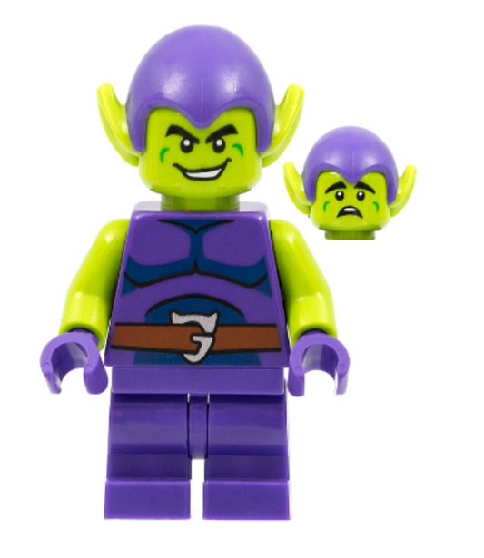 Green Goblin - Lime Skin, Dark Purple Outfit, Medium Legs, Dark Blue Stomach