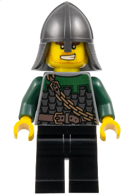 Kingdoms - Dragon Knight Scale Mail with Chain and Belt, Helmet with Neck Protector, Bared Teeth