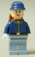 Cavalry Soldier - Backpack, Brown Eyebrows, Lopsided Open Mouth Smile, Stubble