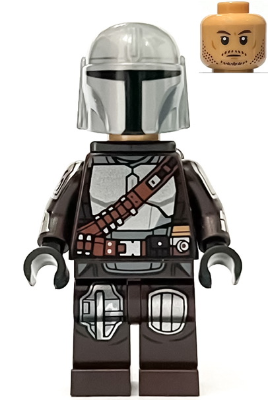 The Mandalorian / Din Djarin / 'Mando' - Silver Beskar Armor, Jet Pack, Helmet with Top Lines