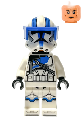 Clone Heavy Trooper, 501st Legion (Phase 2) - White Arms, Blue Visor, Backpack, Nougat Head, Helmet with Holes