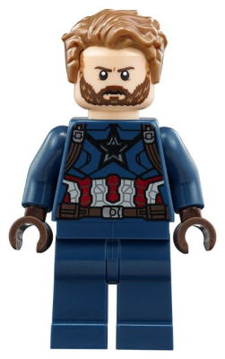Captain America - Dark Blue Suit, Dark Brown Hands, Hair