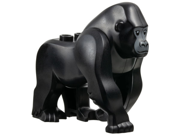 Gorilla with 2 Studs on Back with Dark Bluish Gray Face Pattern