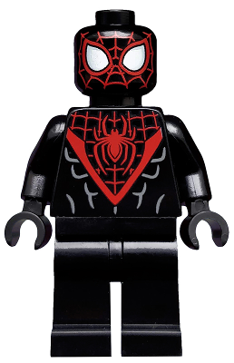 Spider-Man (Miles Morales) - Red Webbing on Head, Black Hands