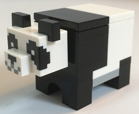 Minecraft Panda (Black Plate with Bar Handle) - Brick Built
