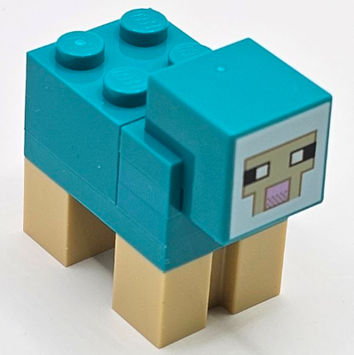 Minecraft Sheep, Dark Turquoise - Brick Built