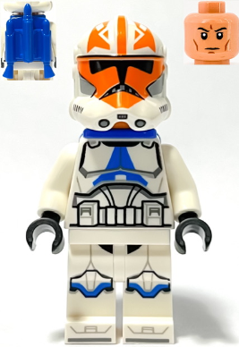 Clone Trooper, 501st Legion, 332nd Company (Phase 2) - Helmet with Holes and Togruta Markings, Blue Jet Pack