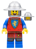 Lion Knight - Female, Flat Silver Broad Brim Helmet
