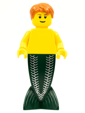 pi140b Merman - Dark Orange Hair, Reddish Brown Eyebrows