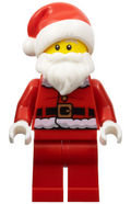 Santa - Fur Lined Jacket with Candy Cane on Back, Red Legs, Open Mouth