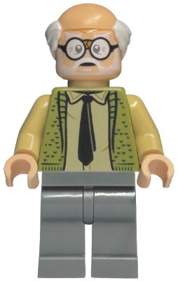 Ernie Prang - Olive Green Vest Knit, Half Bald, Dark Bluish Gray Legs