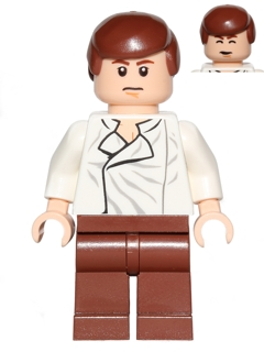 Han Solo - White Shirt with Wrinkles on Front, Reddish Brown Legs, Dual Sided Head