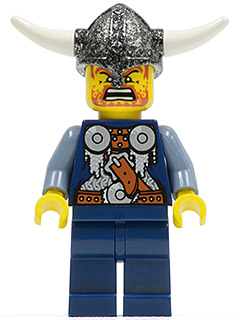 Viking Blue Chess Pawn - Horns Glued to Helmet