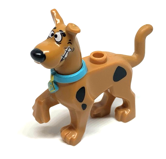 21042pb01c02 Dog, Great Dane Scooby-Doo Walking with Medium Azure Collar, Chattering Teeth Pattern