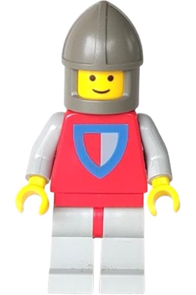 Classic - Knight, Shield Red/Gray, Light Gray Legs with Red Hips, Dark Gray Chin-Guard