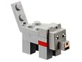 Minecraft Wolf, Tamed (Red Plate 1 x 2, Light Nougat Muzzle) - Brick Built