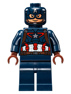 Captain America - Dark Blue Suit, Reddish Brown Hands, Mask